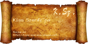 Kiss Szeréna névjegykártya